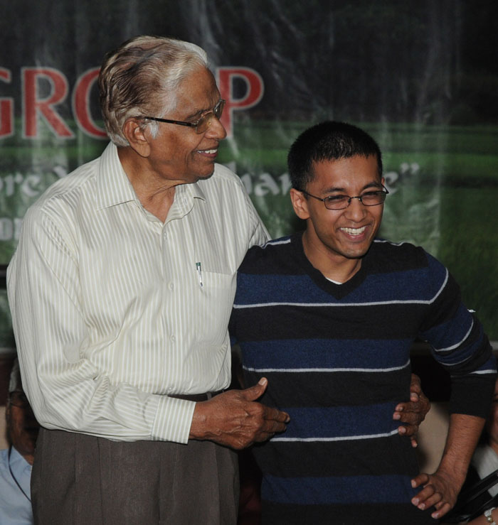 Dr George Jacob Pullolickal with his grand nephew Capt Dr. Jacob Madhu Mathew Pullolickal