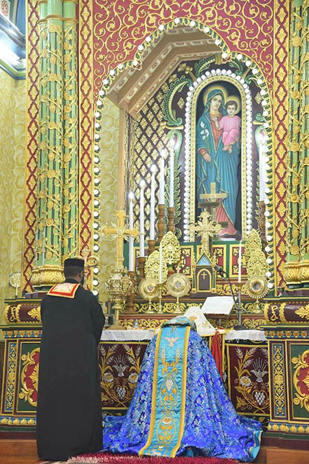 Thhethose Thirumeni at St. Mary's Cathedral/ Global Marian Pilgrimmage Center in Manarcadu, Kottayam, Kerala, India