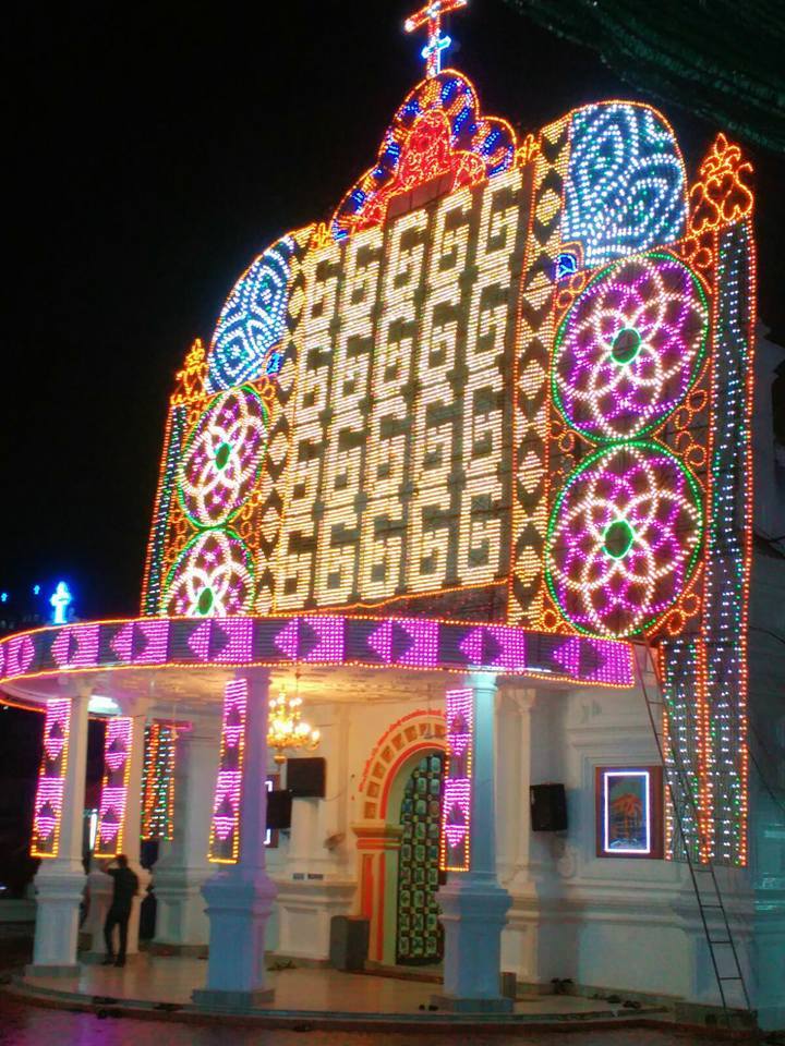 Kothamangalam Cheriapally decorated for the feast of Yeldho Mor Baselios