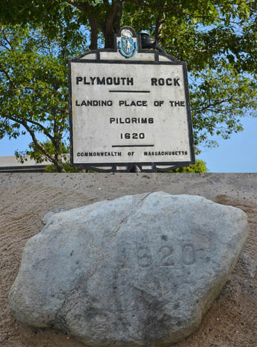 Plymouth Rock - where the pilgrims landed. Photo by Dr. Jacob Mathew, Malankara World