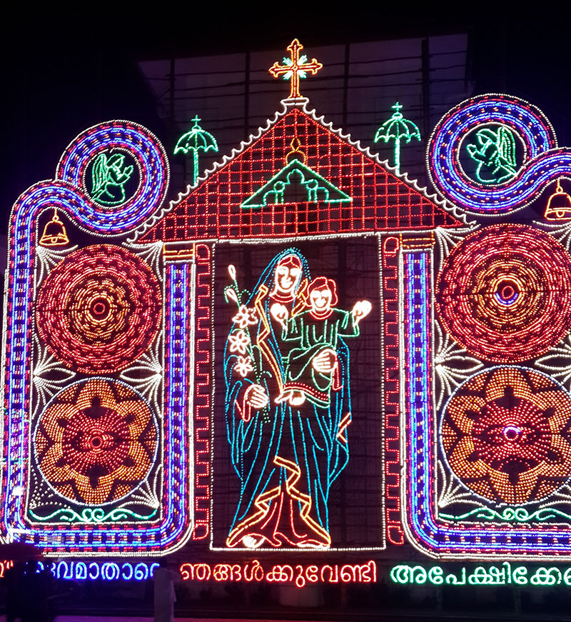 St. Mary's Cathedral, Manarcadu, Kerala, India - Display during the Nativity Lent, Sep 1-8, 2014