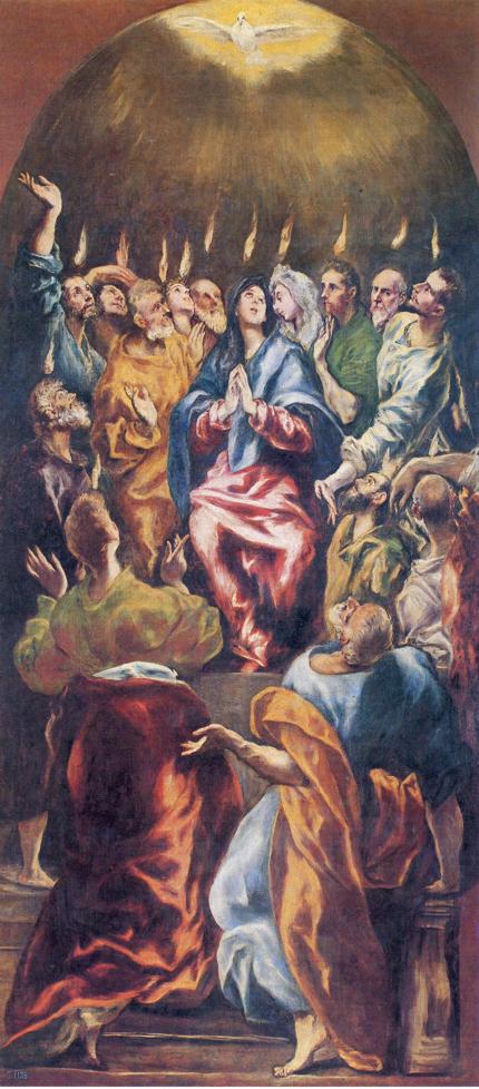 The Pentecost-El Greco (1596-1600), Oil on canvas, Museo del Prado, Madrid