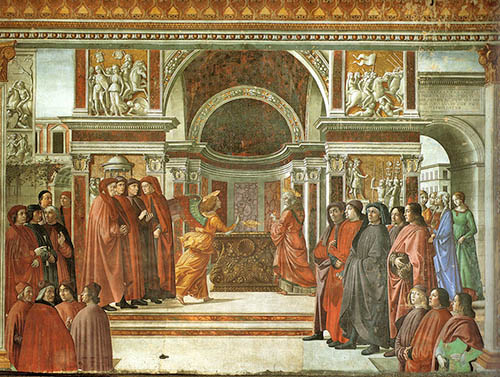 Annunciation of the Angel to Zechariah by Domenico Ghirlandaio